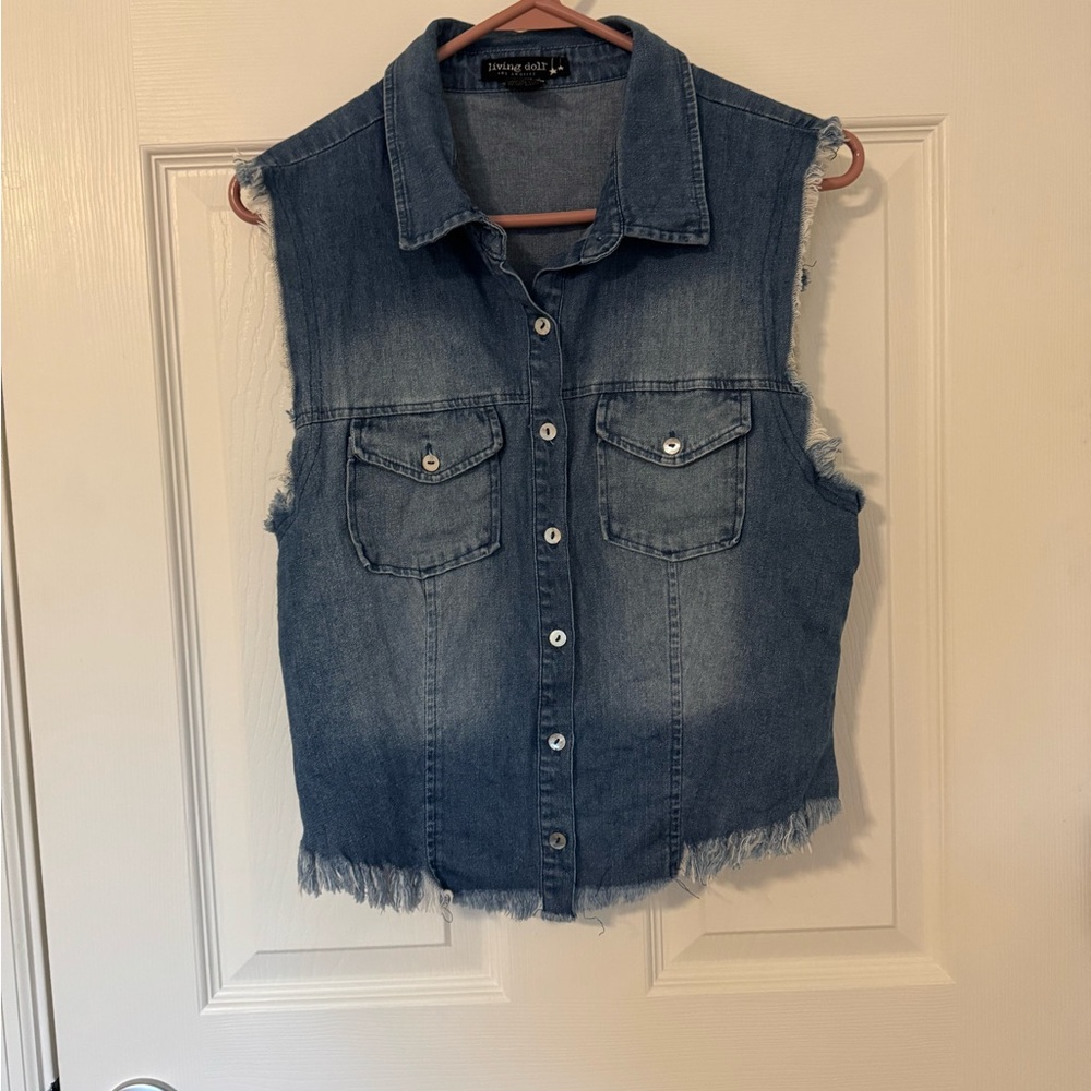 Living Doll Blue Denim Vest